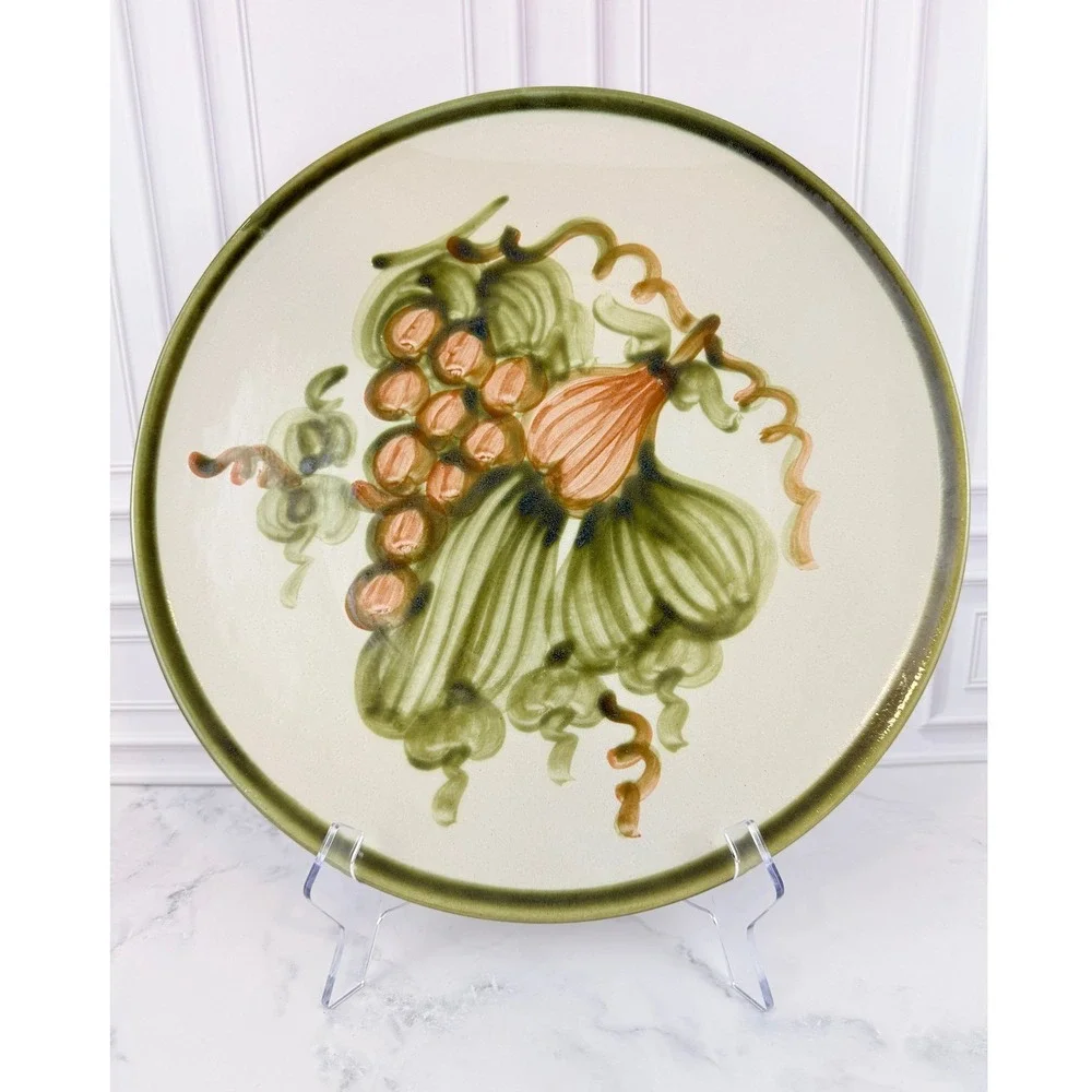 VTG Louisville Pottery John B. Taylor Large Round Serving Platter Harvest Grape